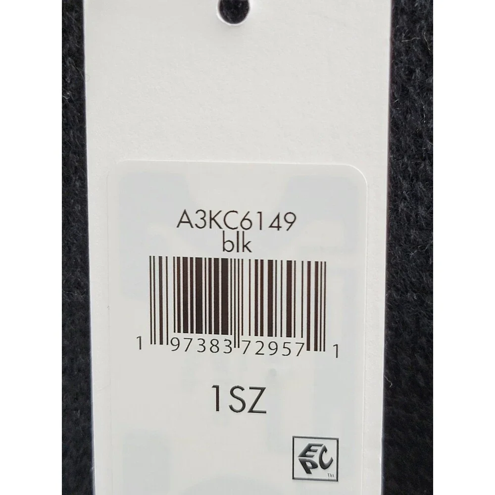 Calvin Klein Knit Hooded Cardigan Sweater Women's One Size Black Fringe Trim - Picture 15 of 15